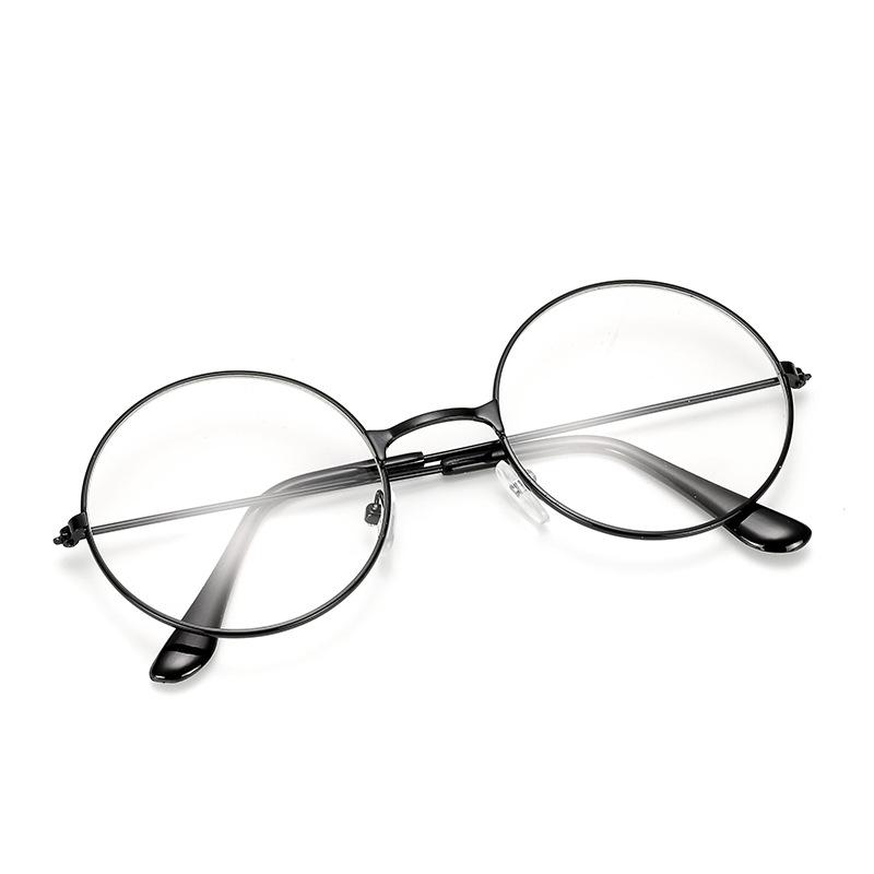 Unisex Retro Round Frame Glasses - Literary Style, Prescription Ready
