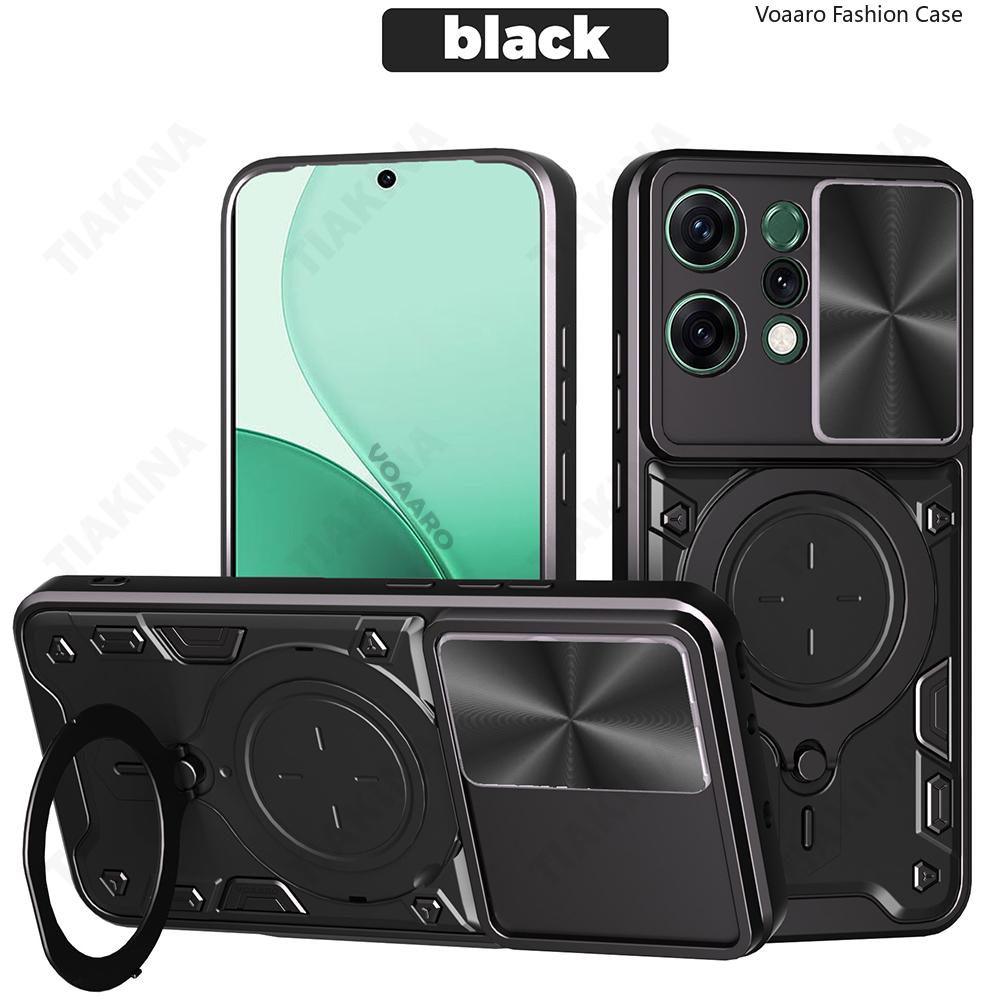 Slide Lens Armor Funda for OPPO Reno14 Pro Case for OPPO Reno 14 Pro Reno14 F Case Magnetic Ring Stand Holder Cover