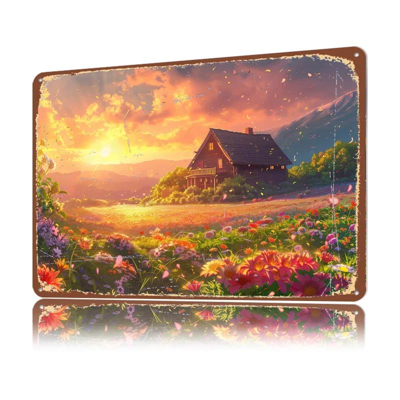 Dawns Cozy Abode Personalized D Textured Metal Poster Wall Art Vintage Tin Signs for Interior Decoration Living Room Desk Decor