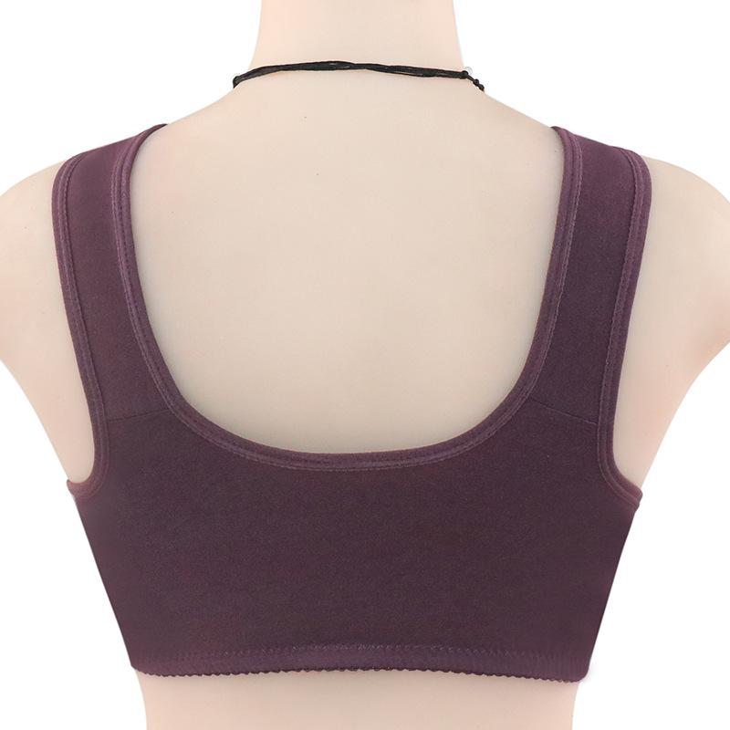 Neue dünne Spitze vorne Schnalle Unterwäsche Frauen schöne Rückseite weiche Baumwolle Tasse Weste Typ mittleren Alters und ältere große Größe keine Stahlring BH