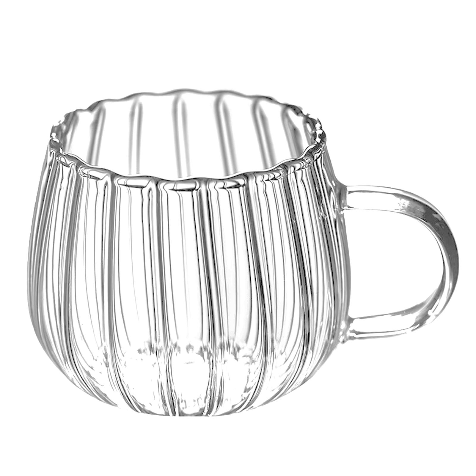 

Glass Coffee Drinking Cups Transparent Vertical Pattern Petal Design Cup Suitable for Home Hotels Bars Default