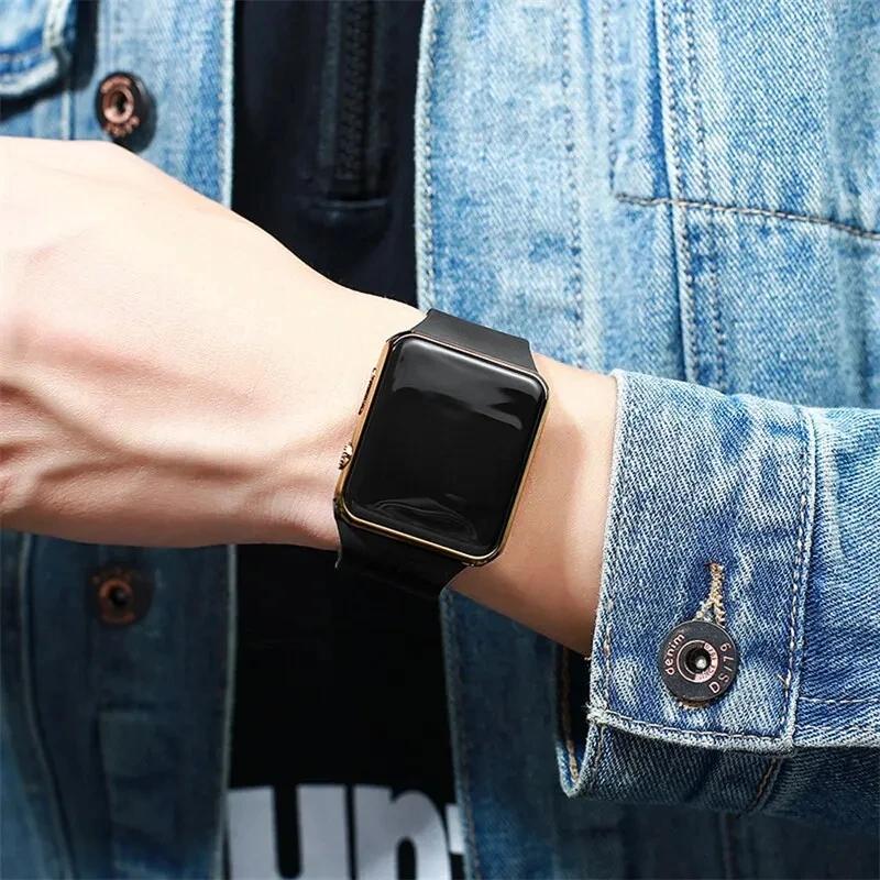 2025 Fashion Sport Digital Watch Women Men Square LED Watches Silicone Belt Electronic Women Digital Watches Clock Montre Femme