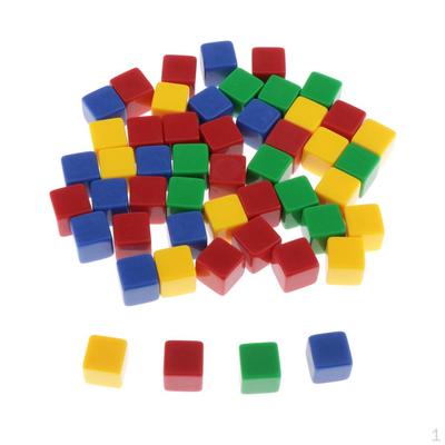 16MM Mixed Acrylic Blank Cubes for Classroom Board Games, DIY Sticker, Math Counting Teaching, Party