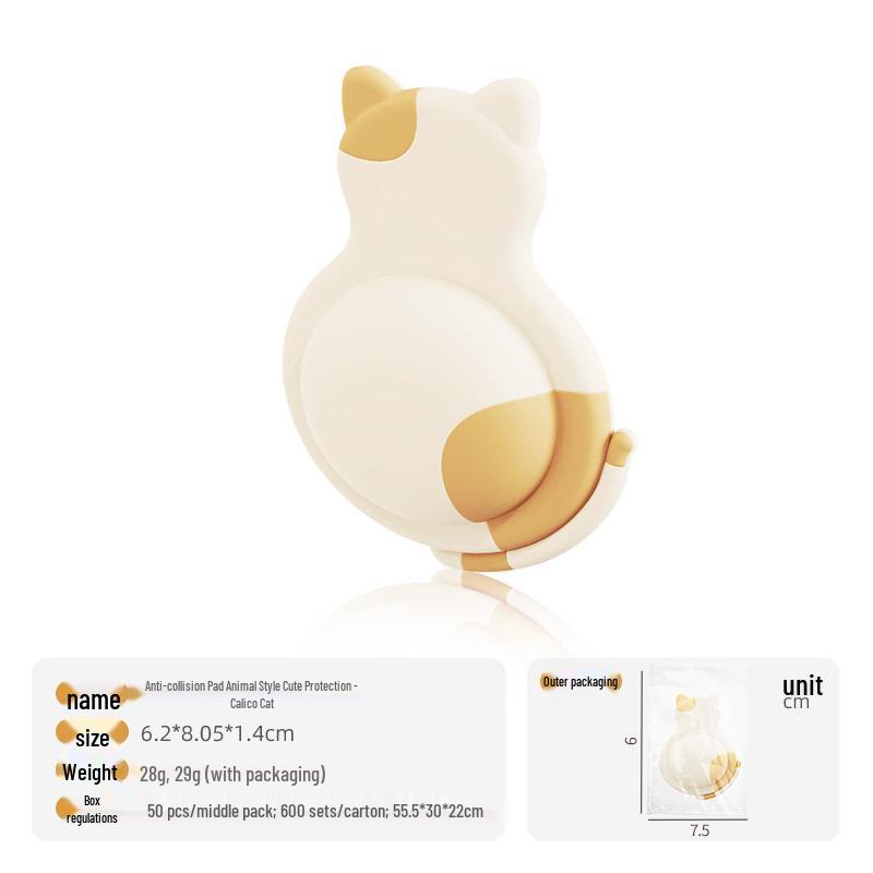 Söt husdjursdörr & Väggkollisionsskydd – Mjuk Gummistoppare för Handtag & Apparater