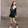 Autumn 2025 Girls' Plaid Pleated Skirt Set - Academy Style JK Uniform for Kids