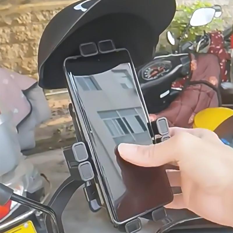 Motorcycle Smartphone Clamp Mount Bracket, Quick Access Designs, Vibration Reduction for Safe Riding Outdoor Enthusiasts