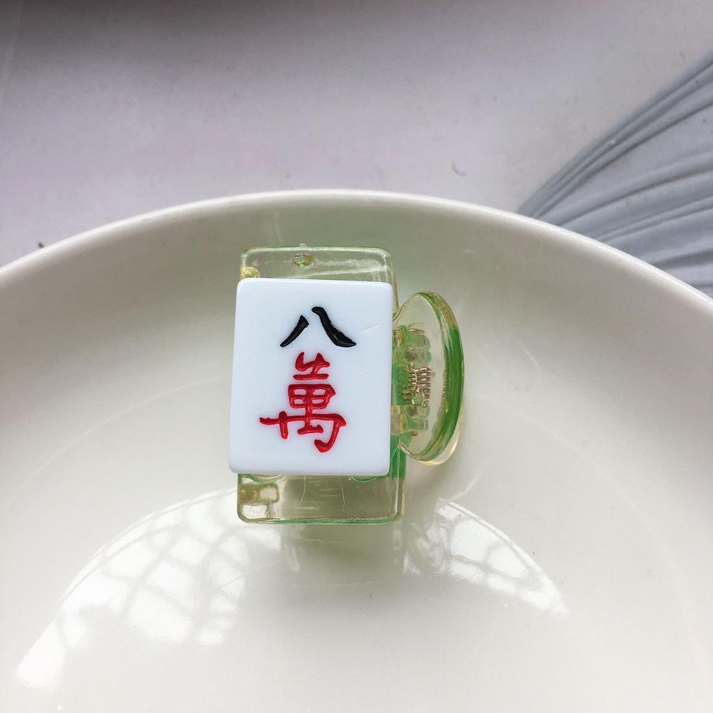 Funny Personality Resin Girls Mini Small Clip Cartoon Pattern Women Hairpin Shark Clip Mahjong Hair Claw Chinese Style Barrette