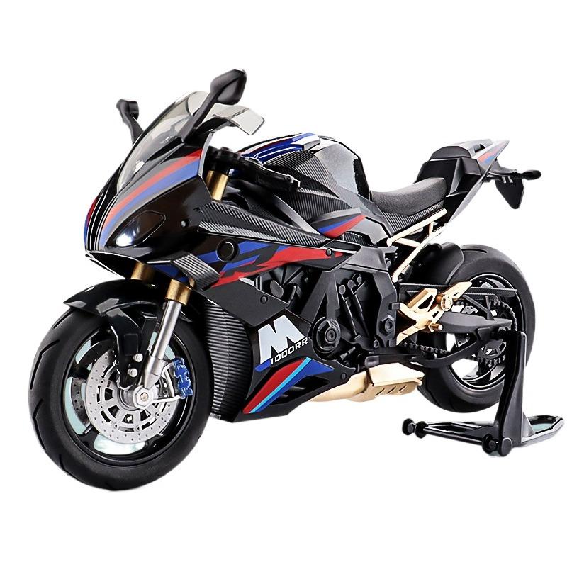 1/10 Scale for BMW S1000RR Motorcycle Model Simulation AlloyLocomotive Figure Ornament Toy Car Boy