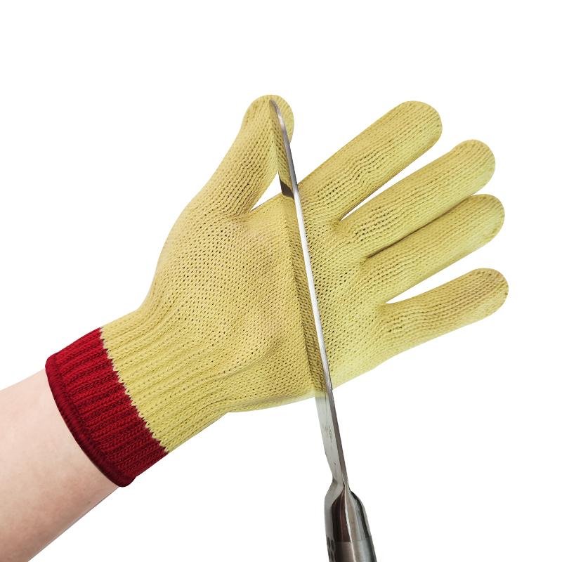 High Quality Aramid Seamless Knitting Flame Retardant Cut Resistant Durable Anti Flame Protective Safety Work Gloves (Yellow,L) жёлтый