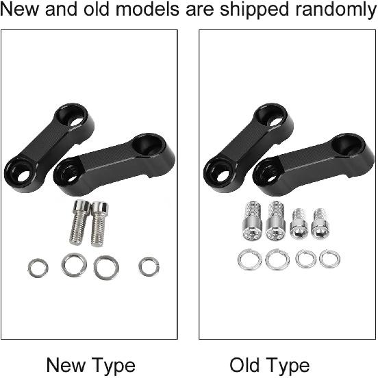 Qiilu 10mm 8mm Motorcycle Rearview Mirror Mount Riser Extender Adapter Extension Kit Black Aluminum Alloy Mirror Extender Mirror Adapter Kit