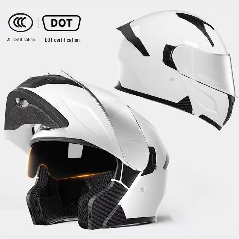 3C Certified Flip-up Motorcycle Helmet for All-Season Use, Unisex, and Universal Fit for Electric Vehicles.