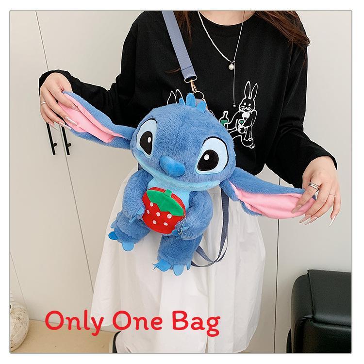 Soft Girls Cartoon Plush Backpack With Zipper Closure For Travel Casual
