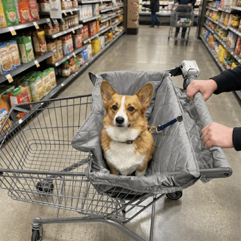 Portable Pet Stroller Cushion Cover Waterproof Shopping Cart Pet Cover  Grocery Cart