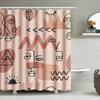 Minimalist Bohemian Bathroom Decor Shower Curtain With Abstract Line Art Print In Pink Black Modern Wall Hanging Home Textiles F
