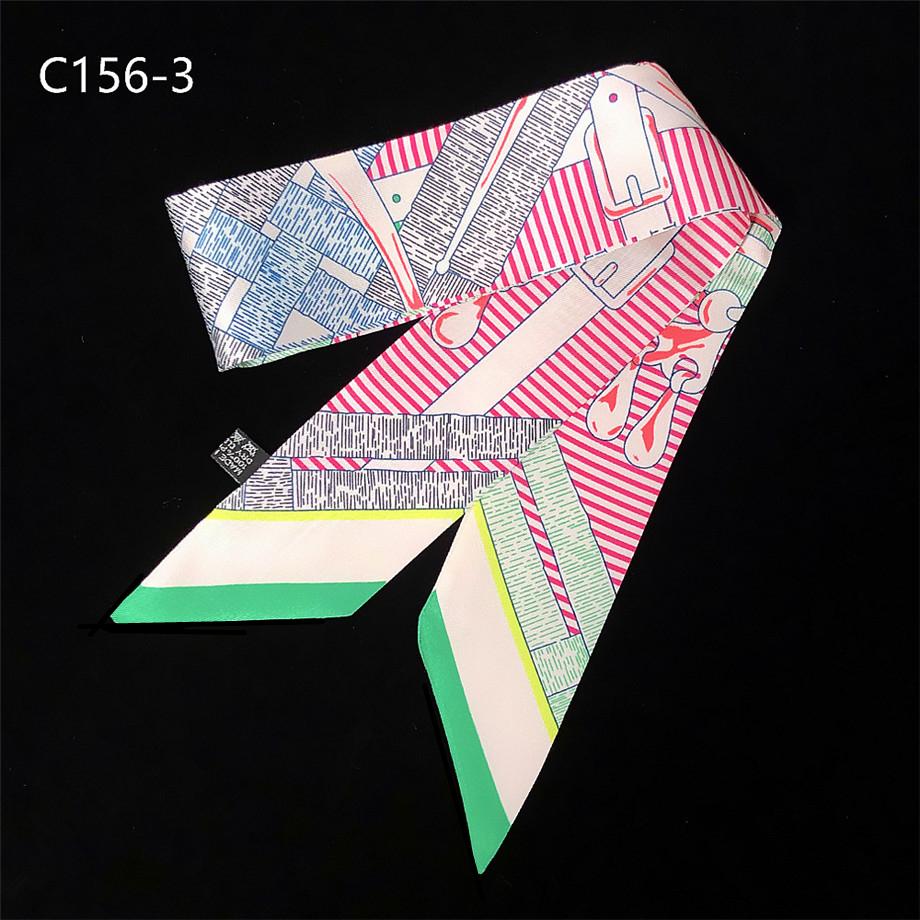 Spring Design Belt Striped Skinny Scarf Women Luxury Brand Bag Scarves Neck Silk Scarf For Ladies Foulard Hair Headband