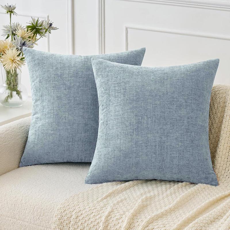 2pcs Thickened Bamboo Pattern Chenille Pillow Covers, Contemporary Style, Zipper Closure for Sofa, Bed, Bedroom, Dining Room - No Filling Included