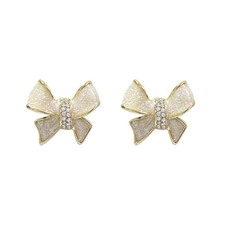 2023 Trendy Bow Oil Drop S925 Silver Fairy Earrings