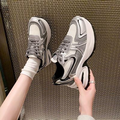 Schuhe Damen 2025 neue beliebte Einzelschuhe vielseitige Frühlingsplattform Papa Schuhe Erhöhung Damenschuhe Sportschuhe Damen