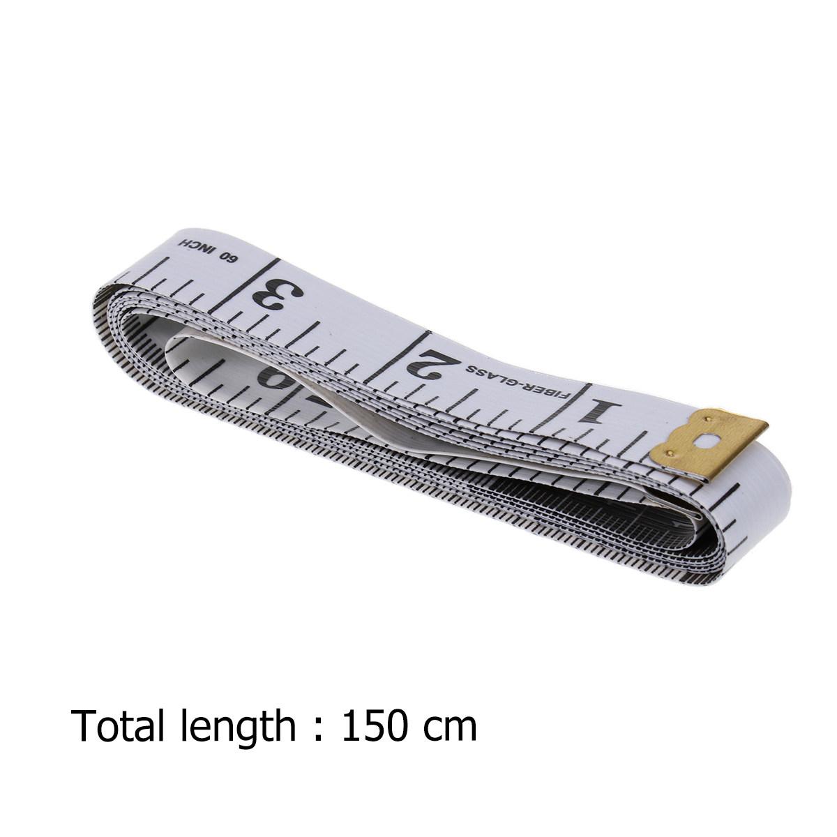 2Pcs Soft Measuring Tape Vinyl Fiberglass Sewing Tailor Tool 150x1.2cm Water Stain Resistant Foot Inch Tape Measure Ruler
