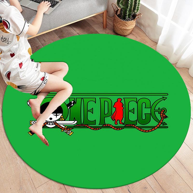 One Piece Roronoa Zoro Round Area Rug Carpet Rug For Living Room Bedroom Sofa Playroom Decor Nonslip Floor Mat