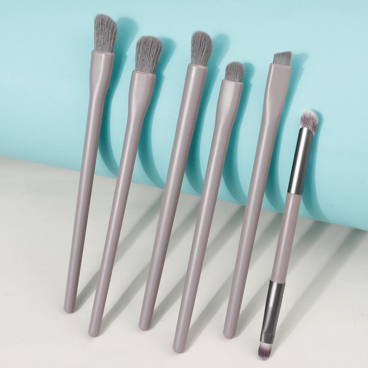 6 eye makeup brushes set, eyeliner brush, eye smudge, eyeshadow brush, smudge brush, eyebrow brush, beauty tools.