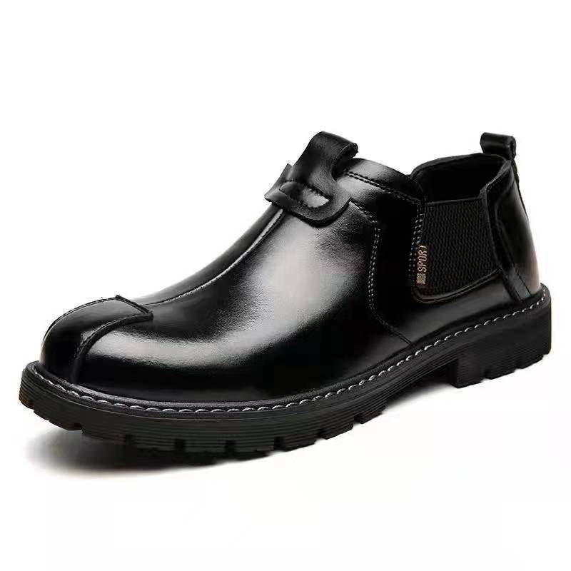 Męskie buty z prawdziwej skóry Wysokiej jakości męskie buty robocze Markowe Designerskie Męskie Buty Casual Brytyjski Styl Botki do kostki para hombre