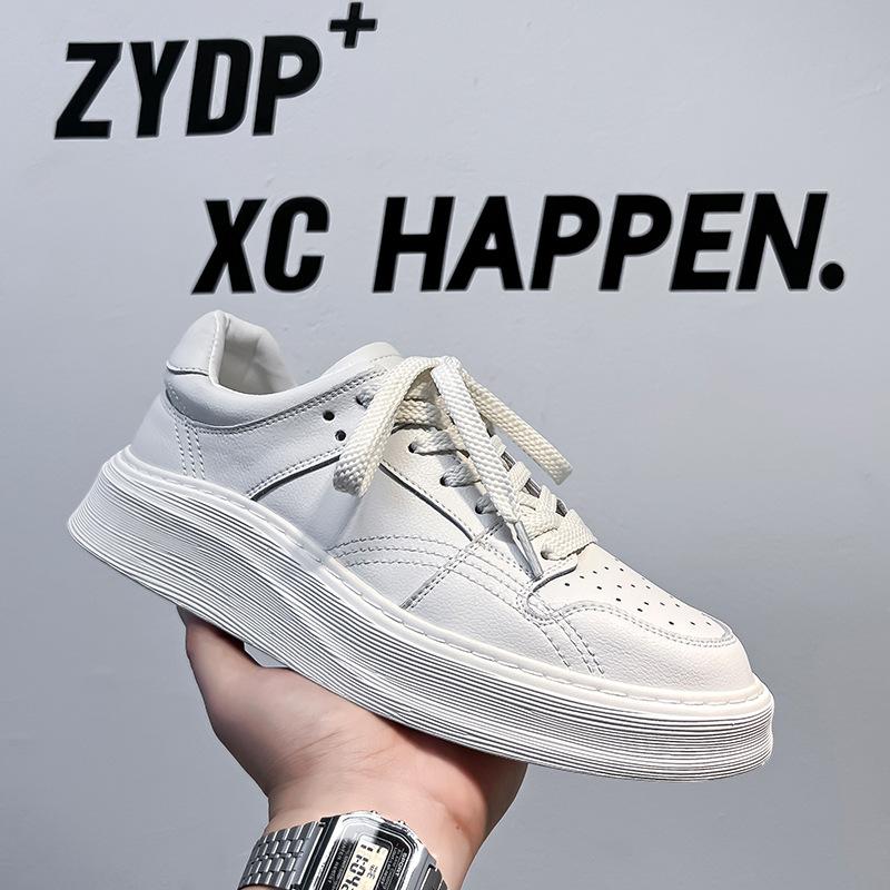 Little White Shoes Men's 2025 New Korean Version Versatile Thick-soled Low-top White Sports and Leisure Student Board Shoes 3664-R