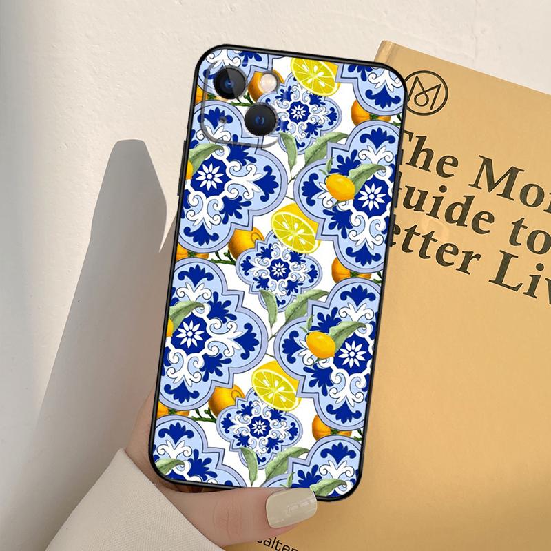 

Mediterranean Lemon Phone Case For iPhone 17 16 15 14 13 11 12 Pro Max mini XR 16e 15 16 Plus 17 Air Full Cover iPhone 14 Plus