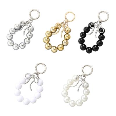 Bowknot Keychain Beaded Phone Lanyard Chain Car Keychains Camera Backpacks Phone Pendant Anti Lost Phone Rope