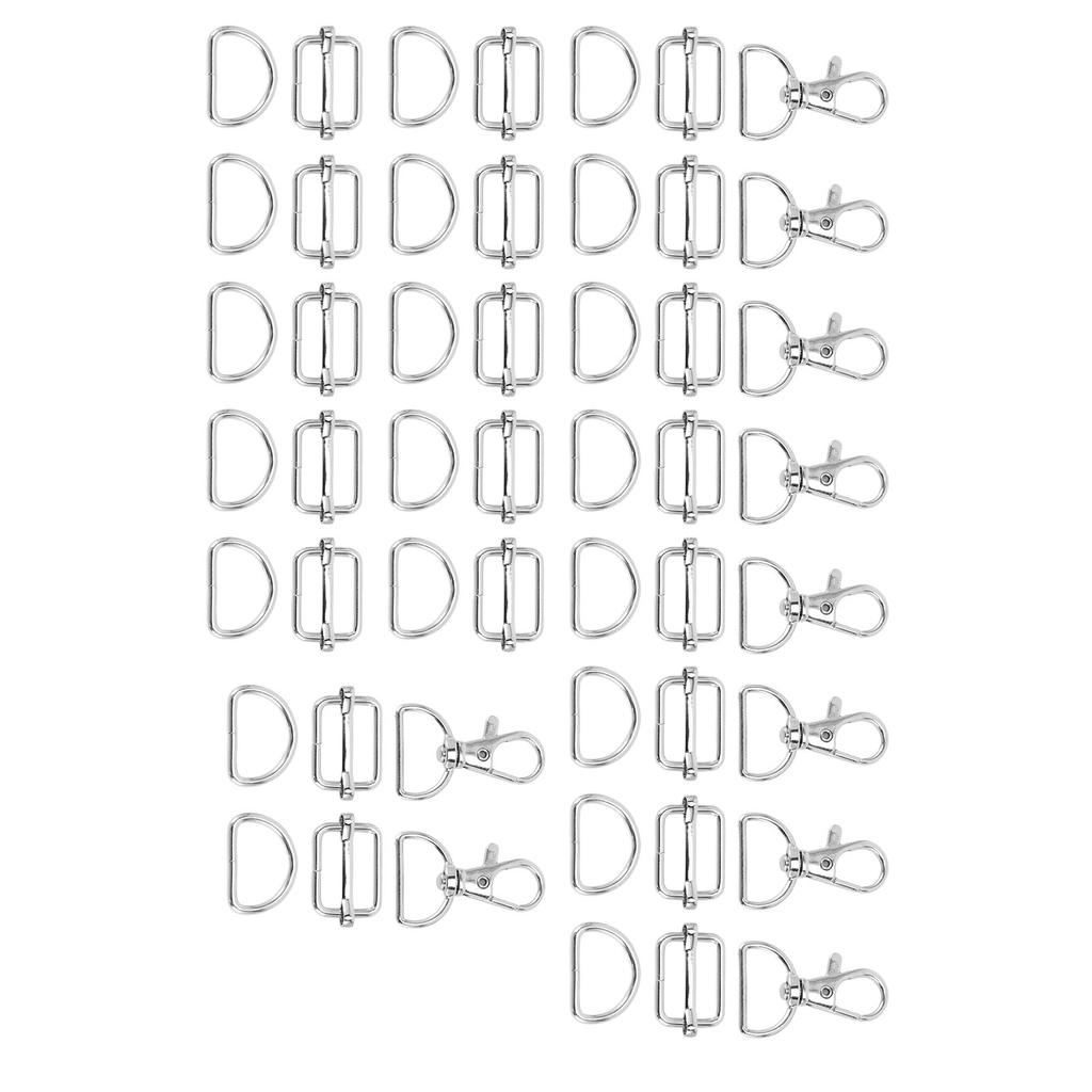 50 Buc Kit Breloc cu Inel de Chei din Aliaj de Zinc, Set Inel de Chei, Cârlig Pivotant Tip Homar cu Inel D, Cataramă Glisantă