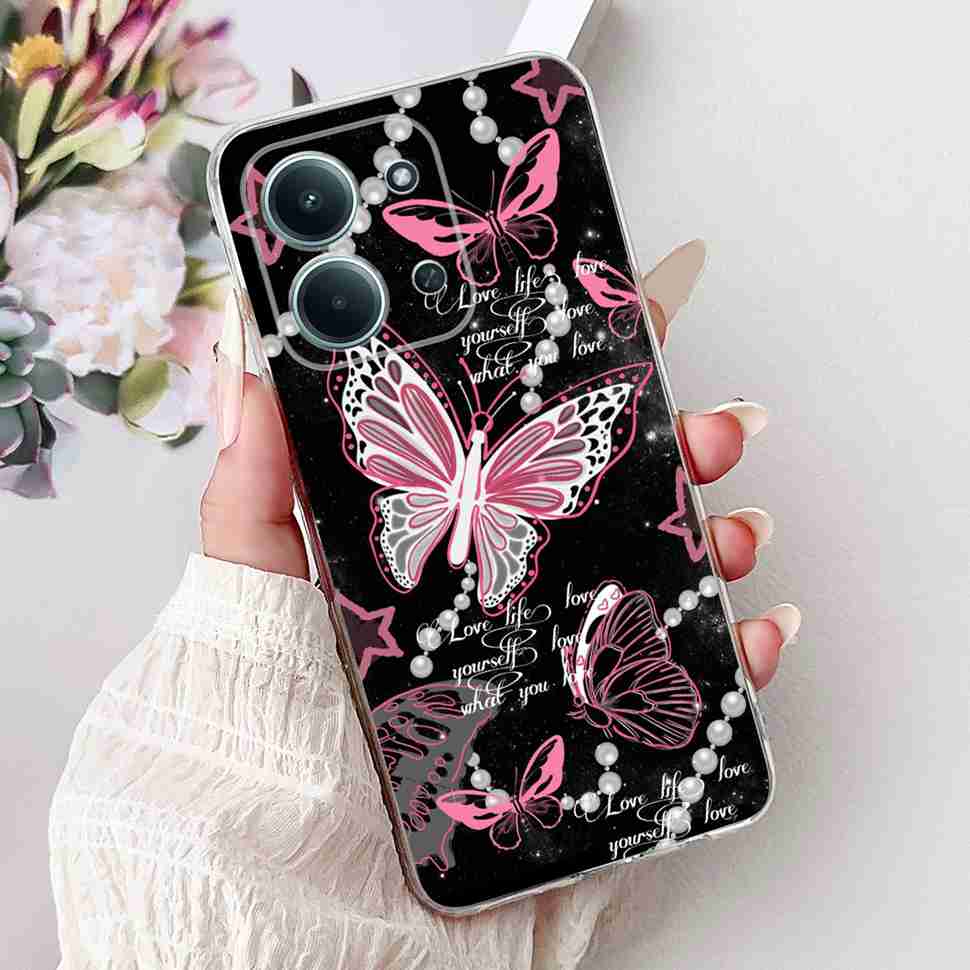 For Xiaomi Redmi 15C 4G 25078RA3EA Case New Butterfly Cute Cat Soft Silicone TPU Cover For Redmi 15C 15c 4G 6.9" Phone Casing