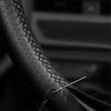 Black Perforated Leather Car Steering Wheel Cover Trim For Skoda Octavia Superb Yeti 2009-2013 Fabia Roomster Citigo 2011 2012