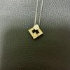 Used GIVENCHY necklace square g logo rhinestone