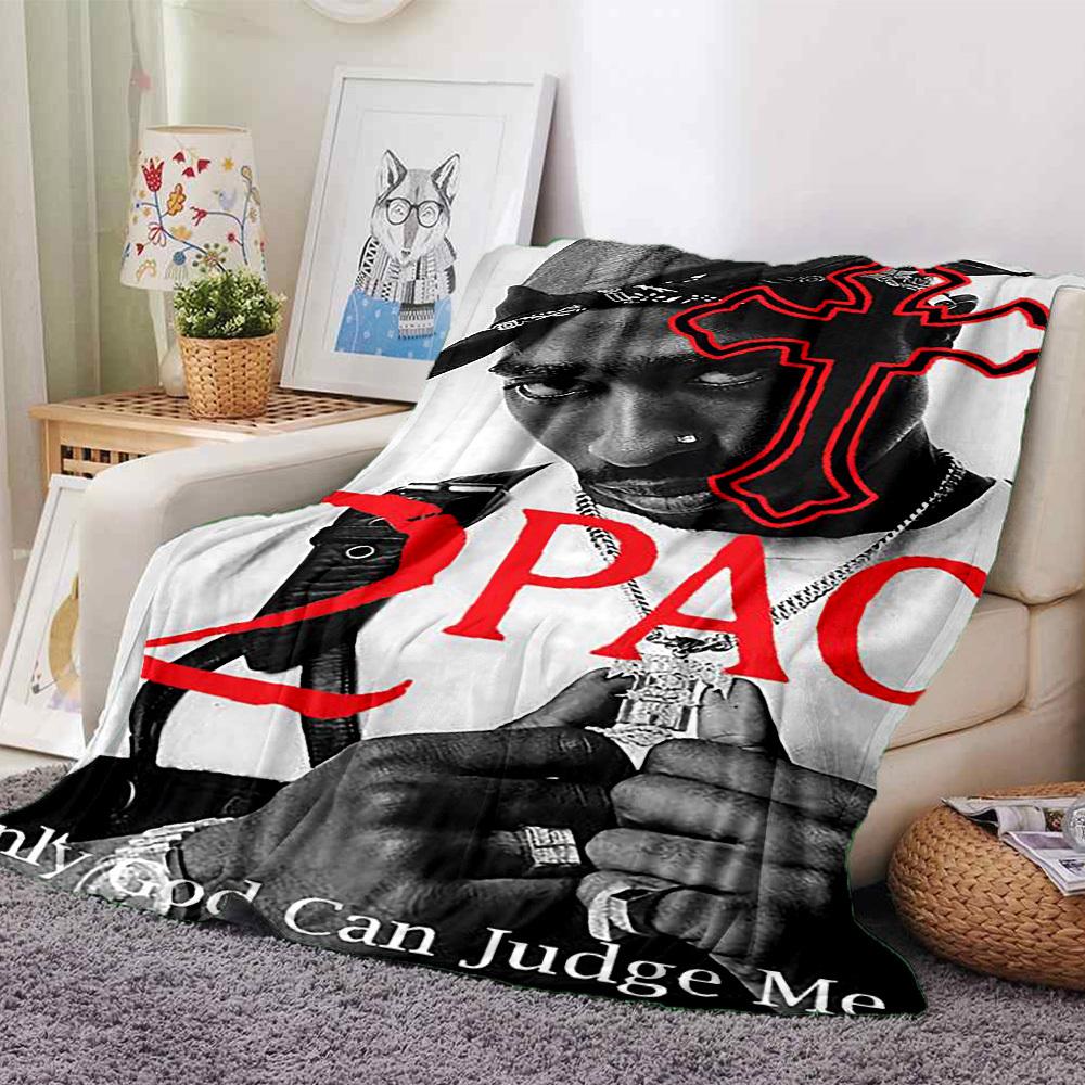 

1pc 2PAC Only God Can Judge Me Themed Printed Soft and Comfortable Home Blanket, Small Throw Blanket, Nap Blanket, Suitable as a Gift l048 80cmx120cm(31inx47in)
