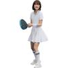 Li Ning Sports Lifestyle Series Logo Pleated Short Sleeve Dress Women Dresses White ASKT076-1