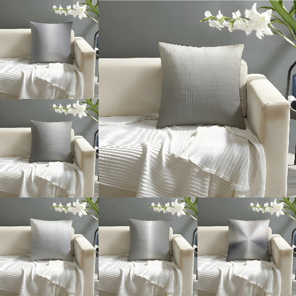 Minimal Metal Brushed Texture Pillow Case Linen Pillow Case Sofa Home Decor Cushion Cover Cushion Cove