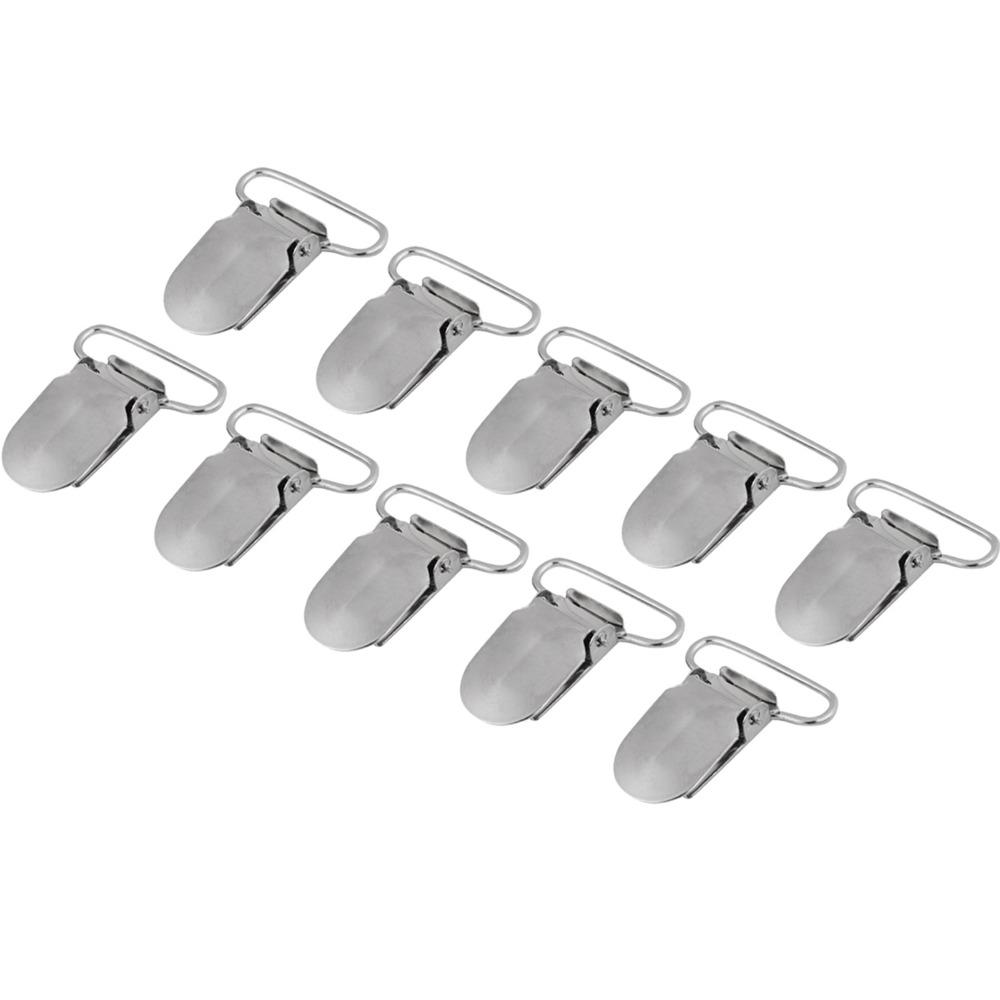 20pcs Silver Metal Duckbill Buckle Plastic Gripping Teeth Adjustable Fastener Accessory