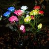 Plug-in Rose LED Solar Light Simulation Flower Decoration Outdoor Solar Garden Light Fairy Swaying Solar Flower Lamp Lawn