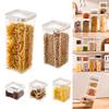 Clear Plastic Food Storage Containers Airtight Kitchen Canisters for Pasta Coffee Tea Stay Fresh with Locking Lids
