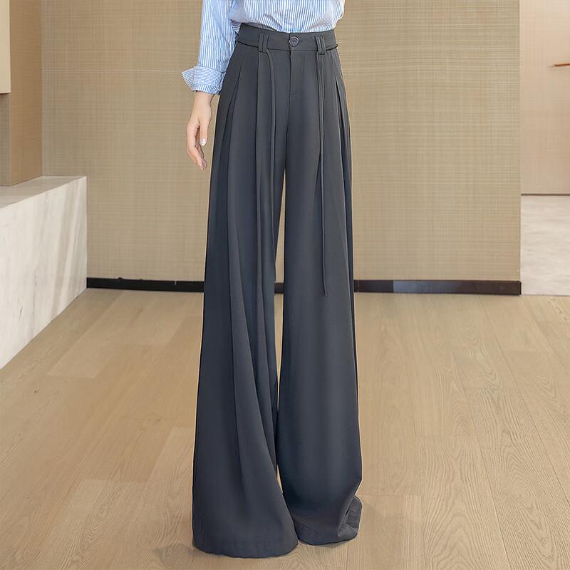 Women s High-Waist Loose Wide-Leg Casual Pants L