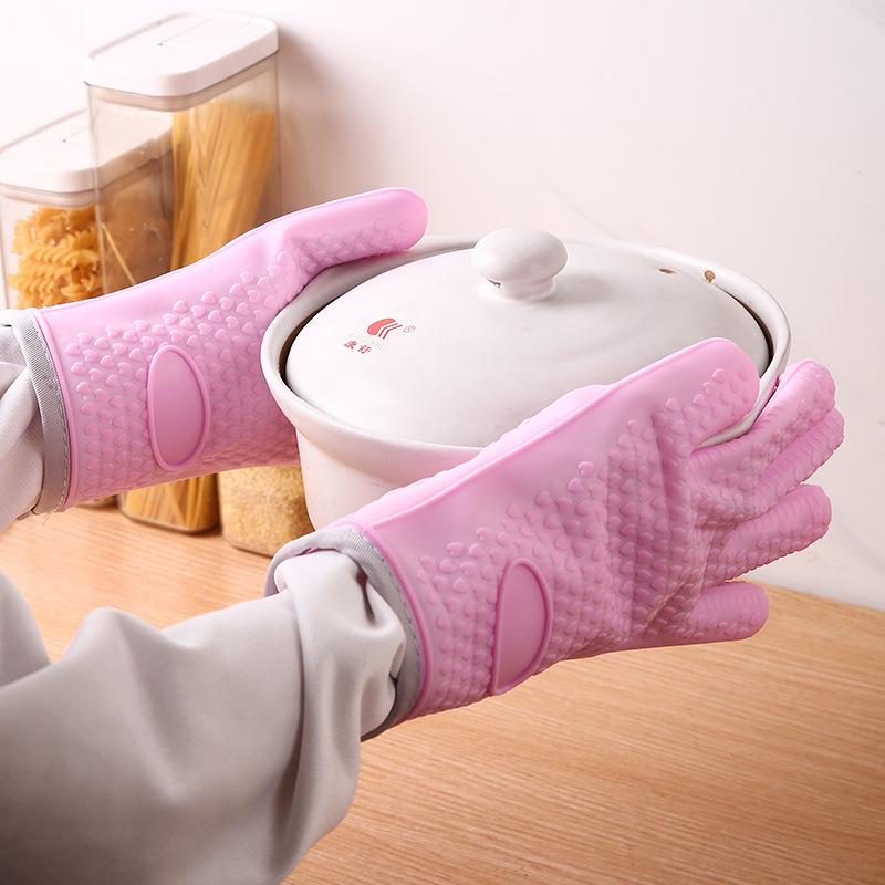 Heat-Resistant Non-Slip Silicone Oven Mitts for Baking
