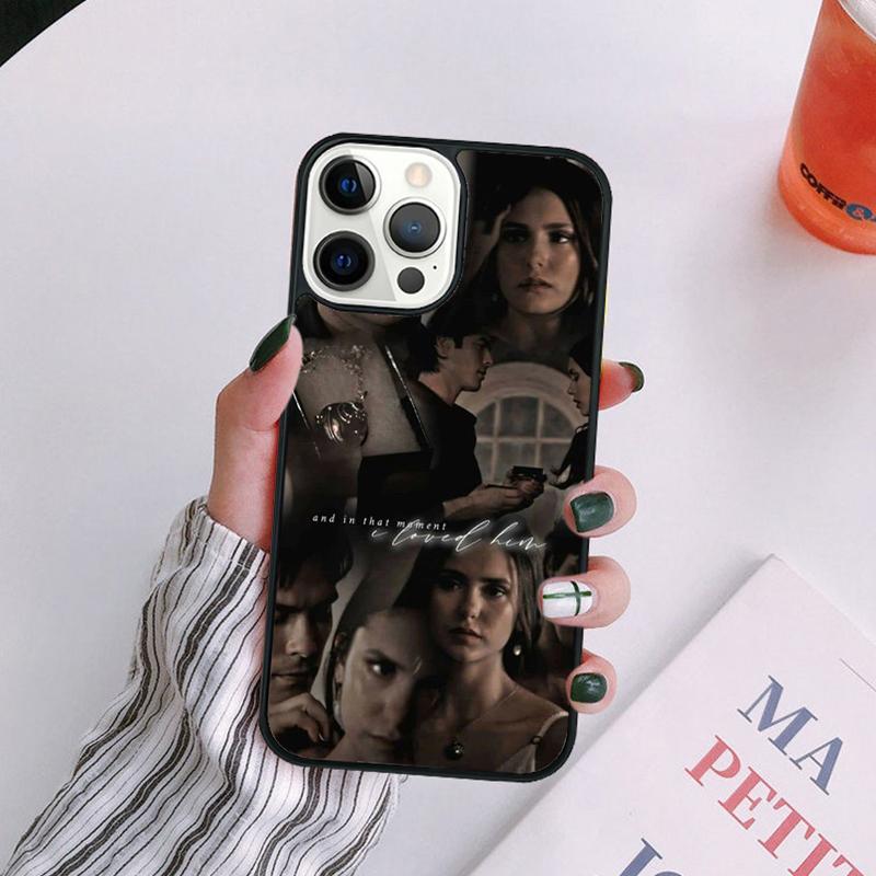 Elena Damon The Vampire Diaries Phone Case For iPhone 17 Air 16 15 14 13 12 Pro Max Plus Max Cover coque