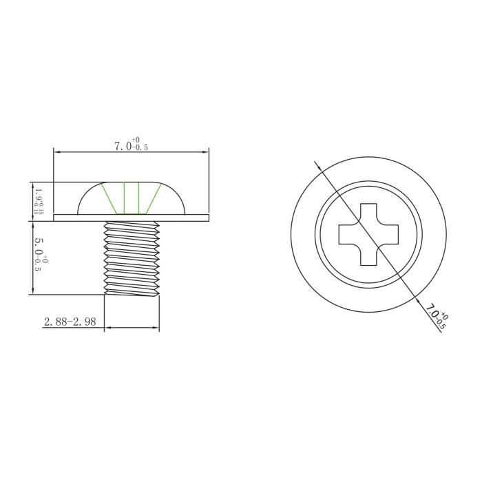 Vis pour disques durs 2,5 pouces - Poppstar - M3x5mm - Acier au carbone - Set de 50 - Couleur argent
