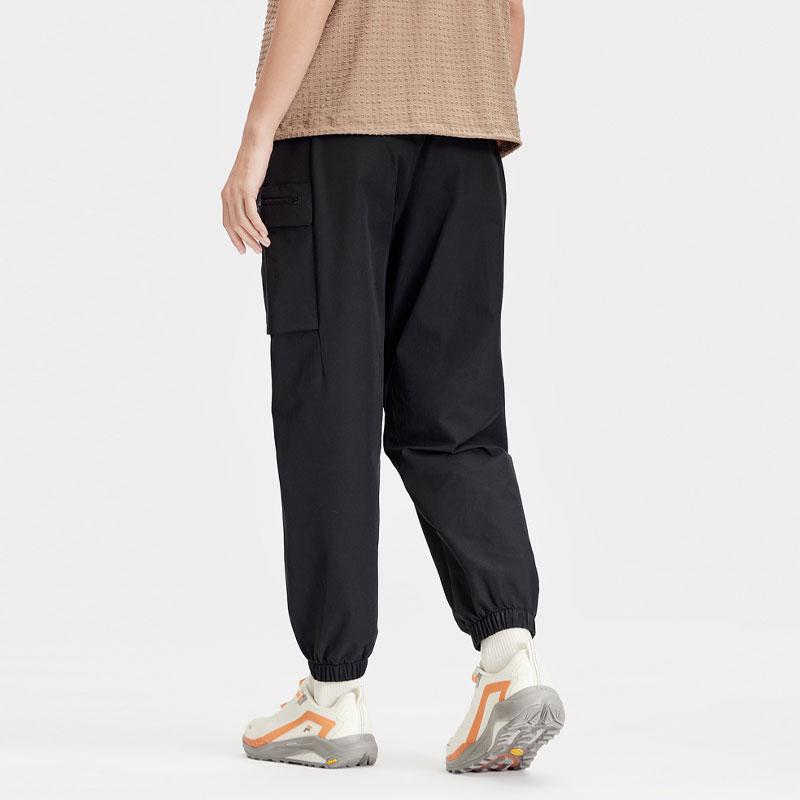 Fila Solid Color Drawstring Woven Knit Sports Pants Women Pants Deep-Black A11W417804F-BK