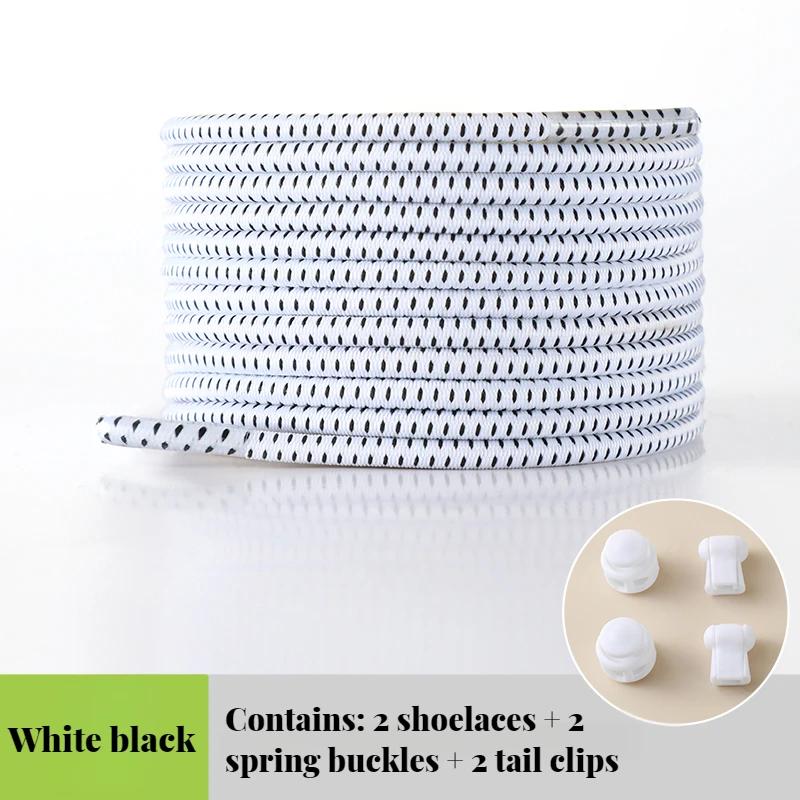 Elastic round Tennis Shoelaces without Ties Quality Lock Sneaker Laces Adult & Kids Rubber Bands for Shoes - 1 Pair