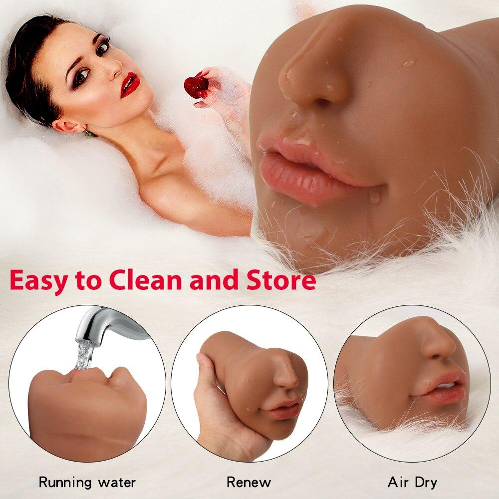 Artificial Pussy Real Vagina Masturbation Soft Stick Blowjob Deep Throat Male Masturbator Rubber Vaginal Oral Sex Toys For Men