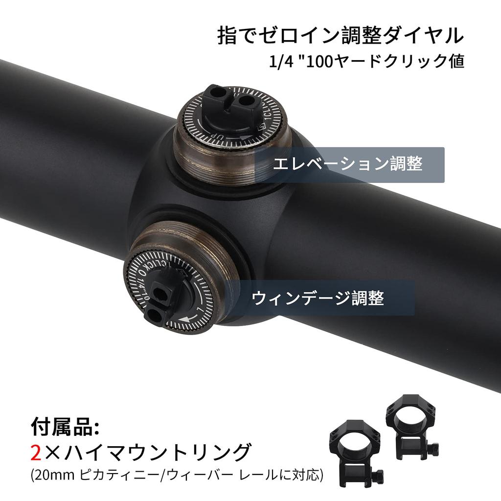 FOCUHUNTER 1.5-6X24mm Short Scope, Tactical Telescope Sight with Variable 1.5-6x Zoom, WeaverPicatinny Rail Mount Ring & Lens Caps, Red Triangle,