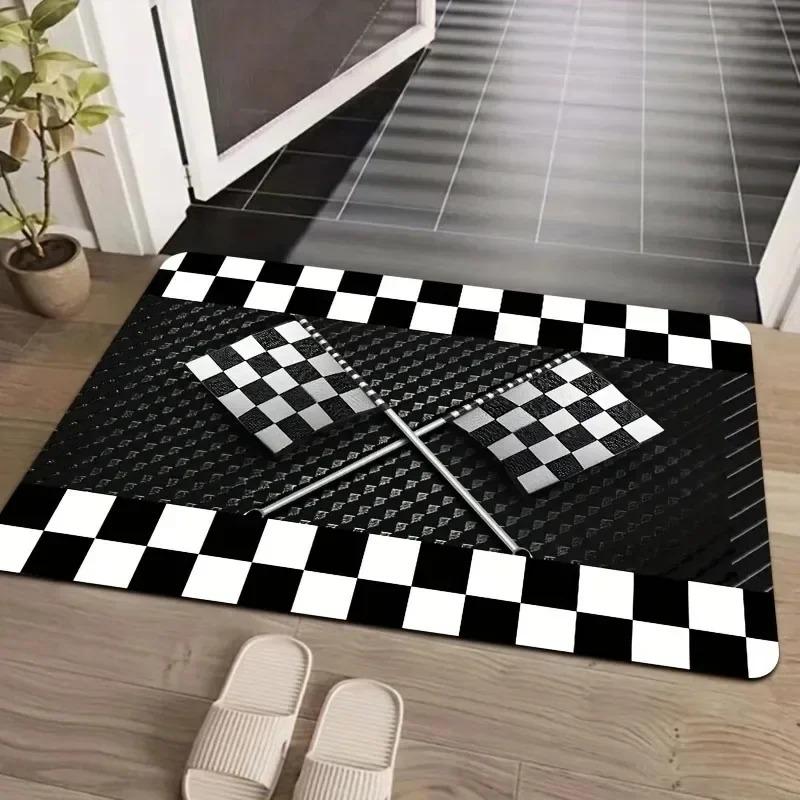 1PC Colorful Wooden Welcome Pattern Door Mats Kitchen Rug Non-Slip Pop Bathroom Rugs Bath Mat Carpet for Home Sink Laundry Decor
