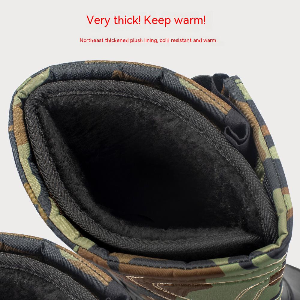 Autumn and Winter Dual-use Thickened Large Men's Waterproof Outdoor Snow Boots Medium Pile Cotton Boots