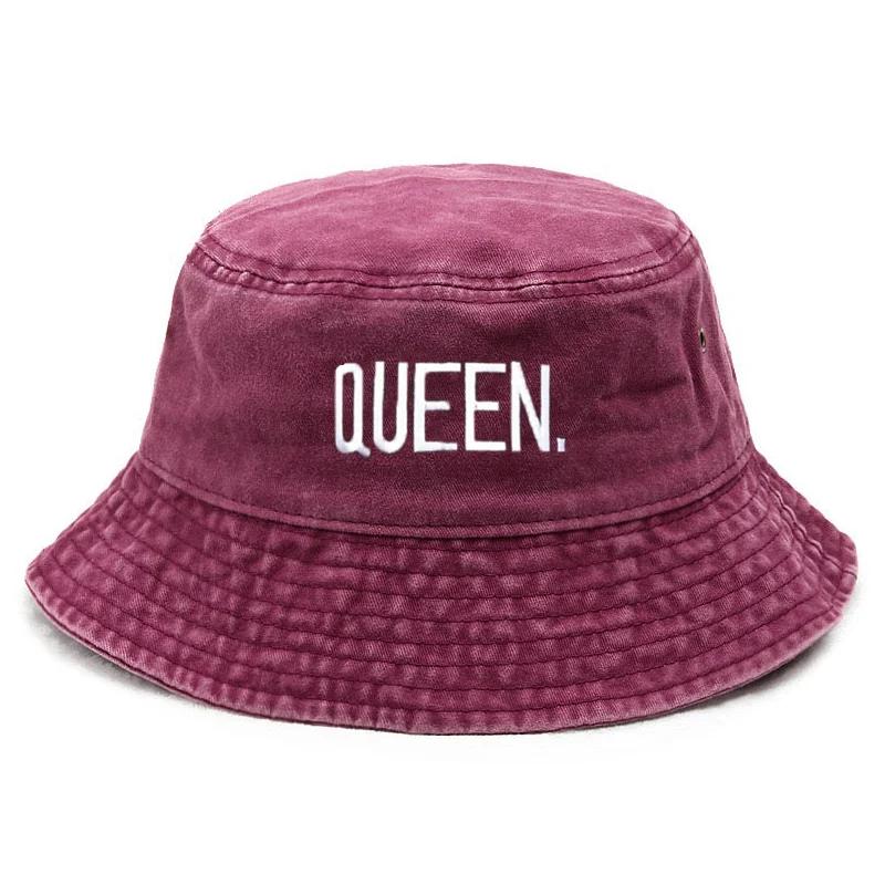 

Персонализированная винтажная панама Queen Washed, новая, с вышивкой букв для пары, в стиле хип-хоп, хлопковая, для улицы, модная, кепка для рыбалки розы красного